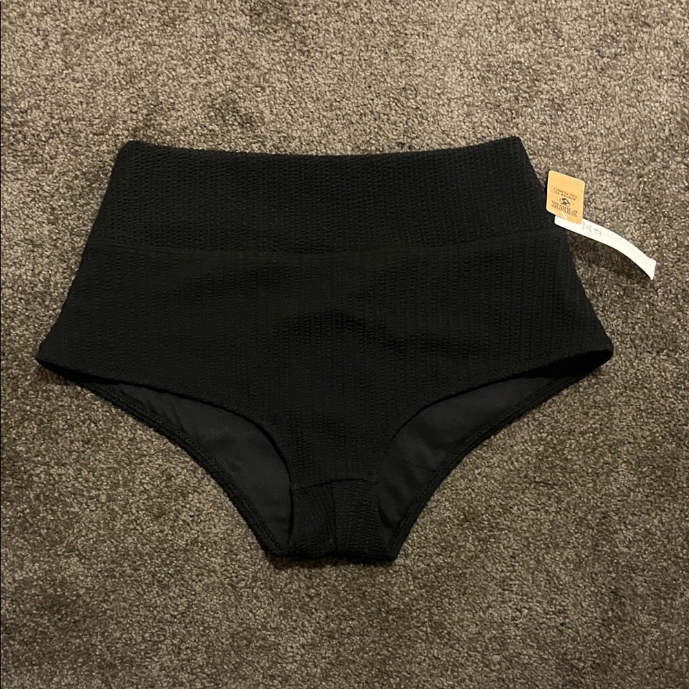 High-Waist Black Women's Swim Bottoms